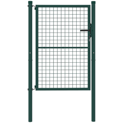 Steel Garden Gate 97 x 175 cm with lock, keys, and handle, arrow decoration, outdoor patio gate, green