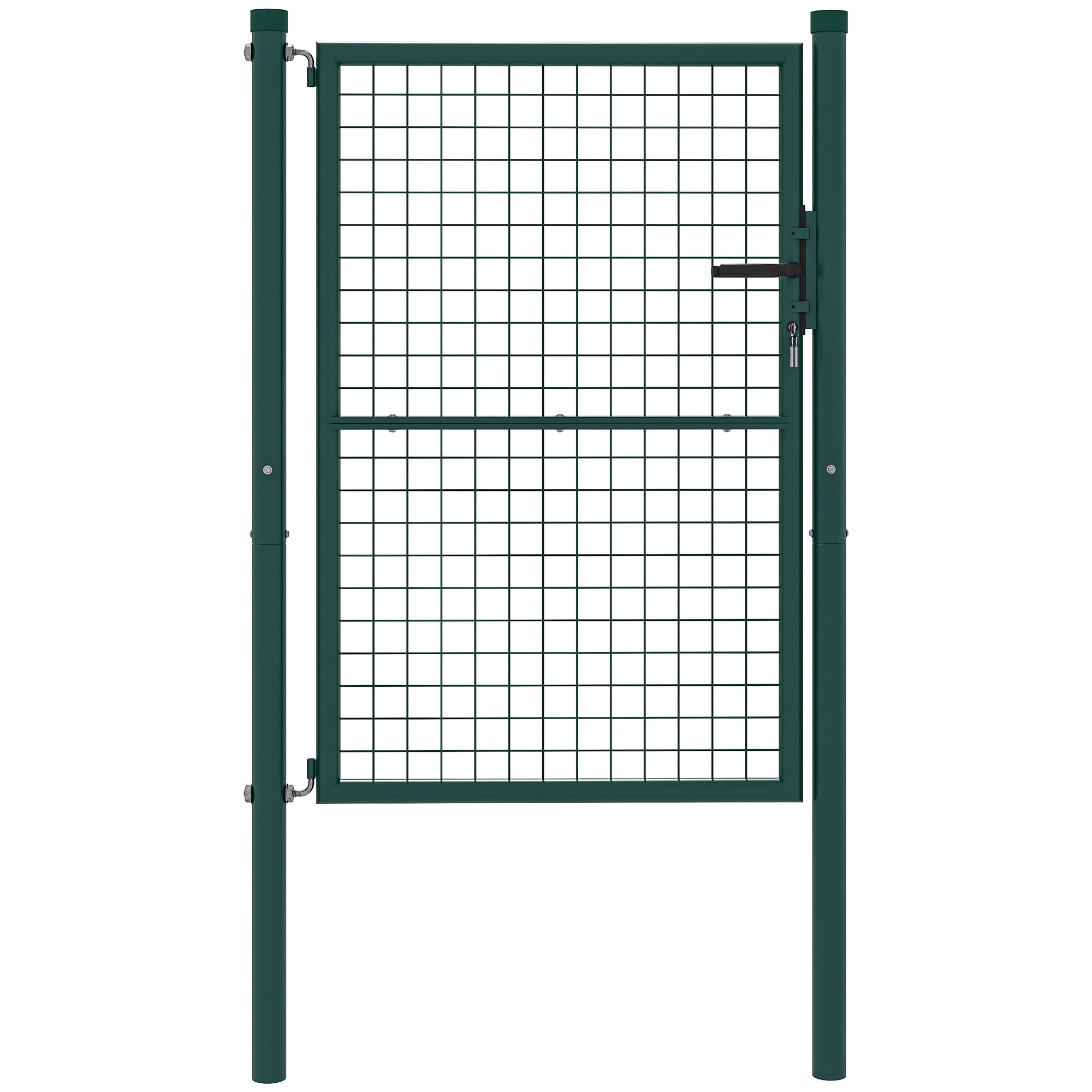 Steel Garden Gate 97 x 175 cm with lock, keys, and handle, arrow decoration, outdoor patio gate, green