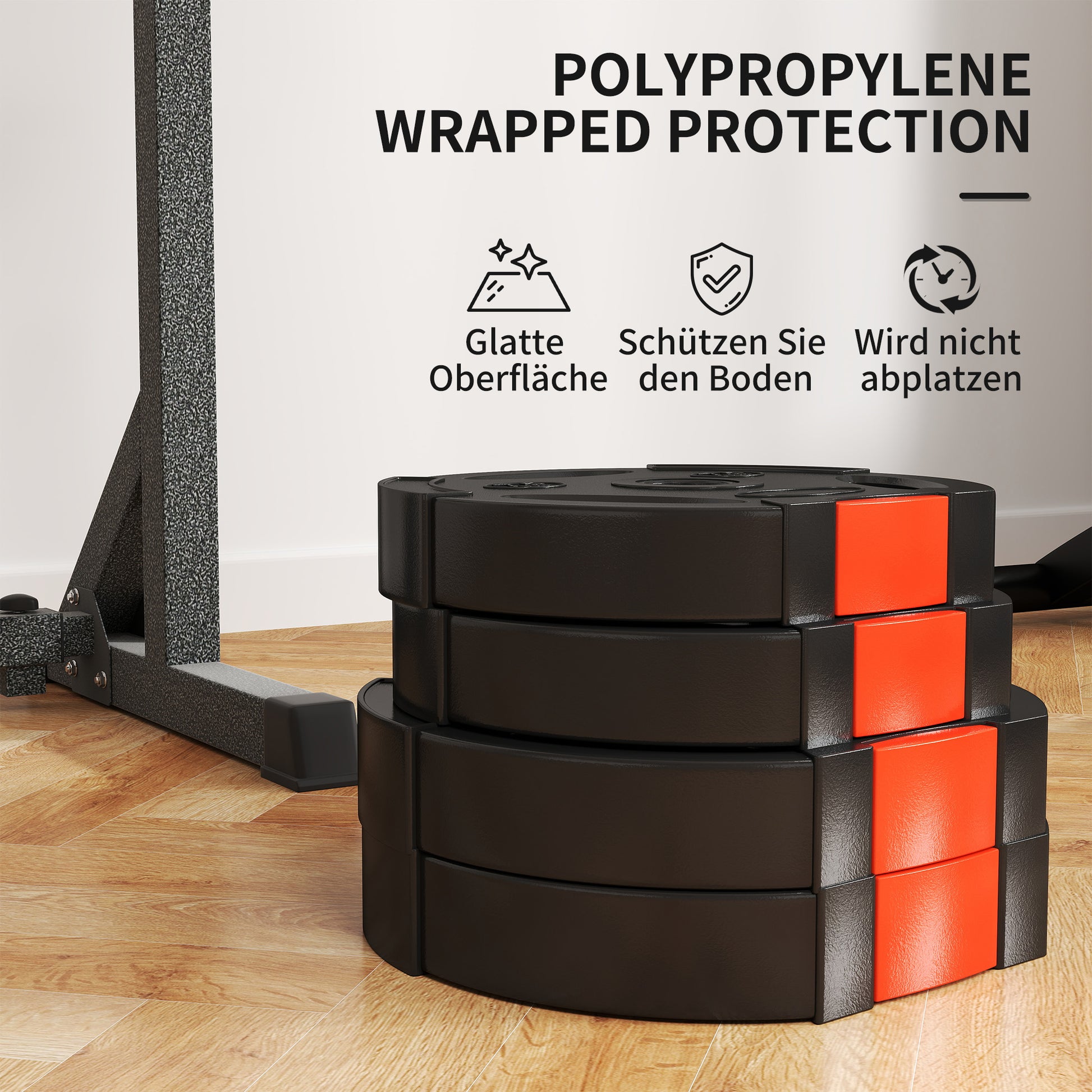 SPORTNOW 4-Piece Weight Plates Set, 2 x 5kg/10kg Weights, Weight Plates Set, Weight Discs for 2.5 cm Barbell, Ø 25 mm Bore, Black