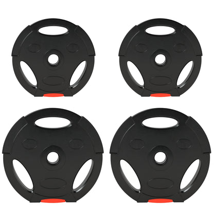 SPORTNOW 4-Piece Weight Plates Set, 2 x 5kg/10kg Weights, Weight Plates Set, Weight Discs for 2.5 cm Barbell, Ø 25 mm Bore, Black