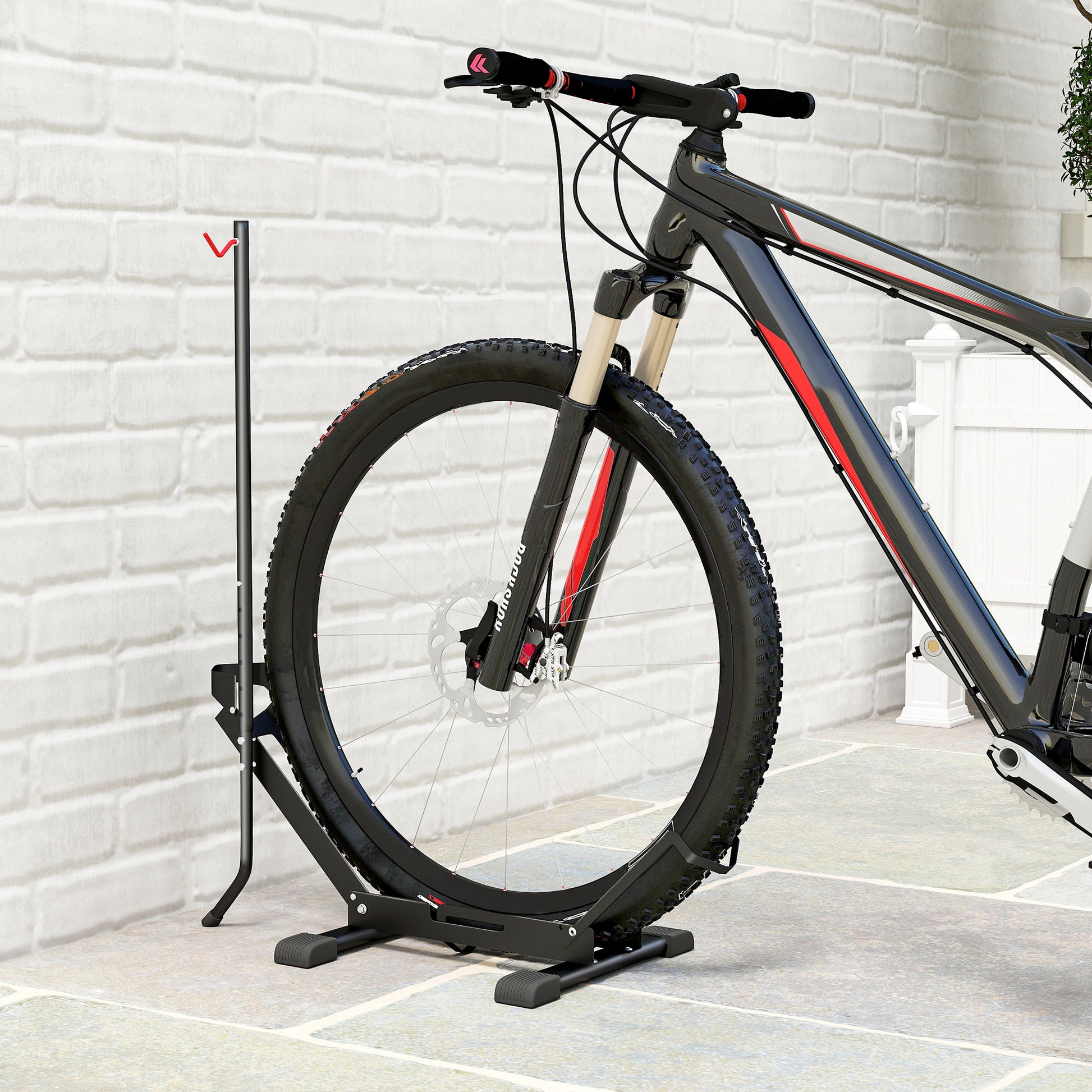 SPORTNOW Bike Stand for Bikes Steel Bike Holder with 80 mm Tire Width Freestanding Floor Bike Rack Multi-Bike Stand Parking Stand Bike Stand for Floor 75 x 41 x 81H cm Black
