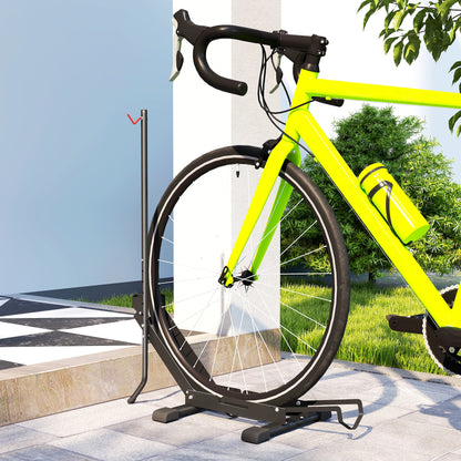 SPORTNOW Bike Stand for Bikes Steel Bike Holder with 80 mm Tire Width Freestanding Floor Bike Rack Multi-Bike Stand Parking Stand Bike Stand for Floor 75 x 41 x 81H cm Black