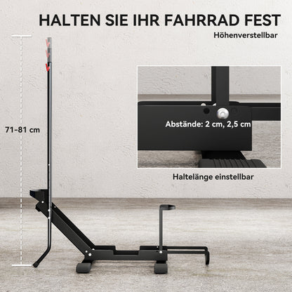 SPORTNOW Bike Stand for Bikes Steel Bike Holder with 80 mm Tire Width Freestanding Floor Bike Rack Multi-Bike Stand Parking Stand Bike Stand for Floor 75 x 41 x 81H cm Black