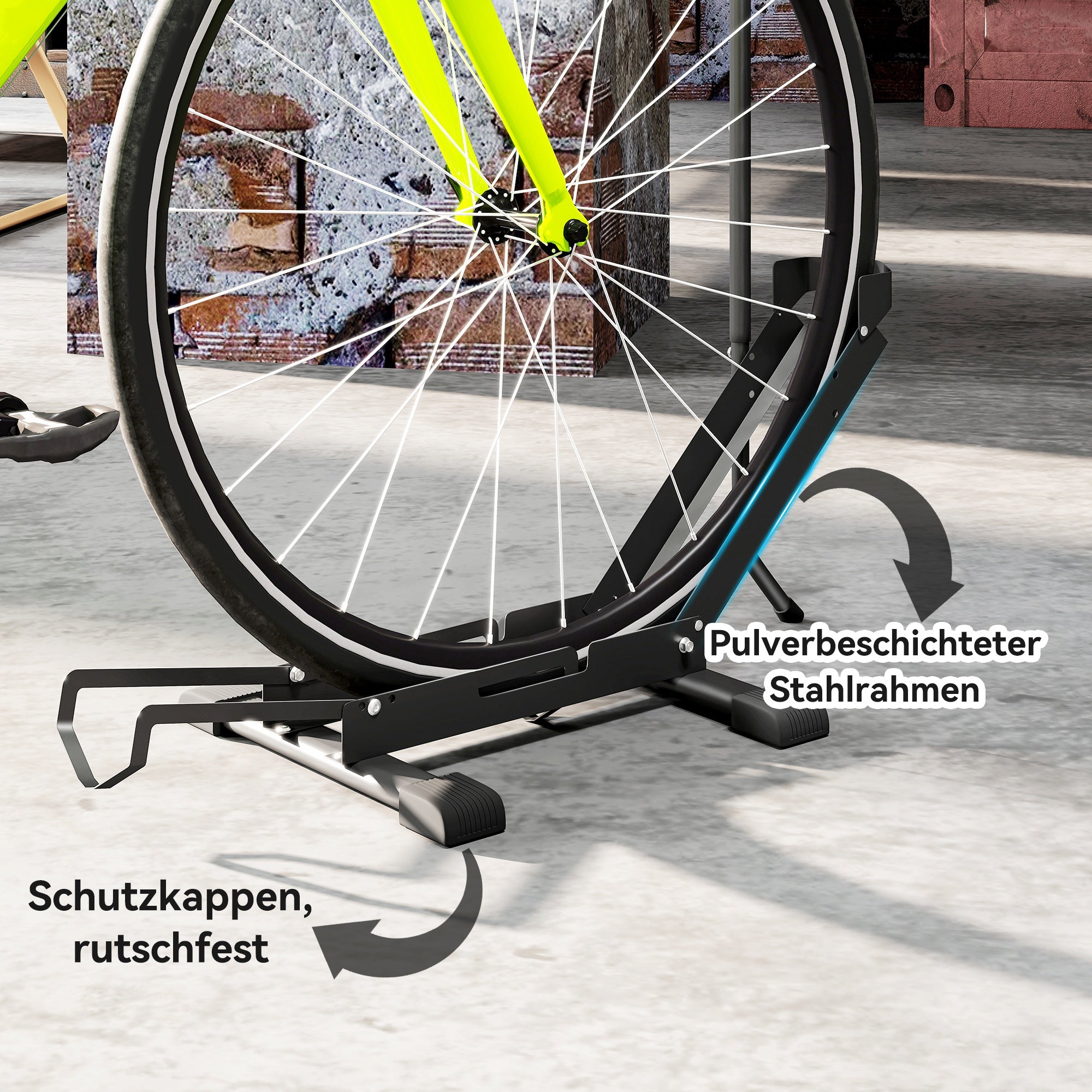 SPORTNOW Bike Stand for Bikes Steel Bike Holder with 80 mm Tire Width Freestanding Floor Bike Rack Multi-Bike Stand Parking Stand Bike Stand for Floor 75 x 41 x 81H cm Black