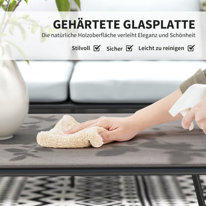 Garden Furniture Set made of Poly Rattan Lounge Set with Sofa Chair Table Cushions Weatherproof Seating Group for 4 People Balcony Furniture Set Garden Lounge Terrace Furniture for Garden Balcony Brown+Dark Gray