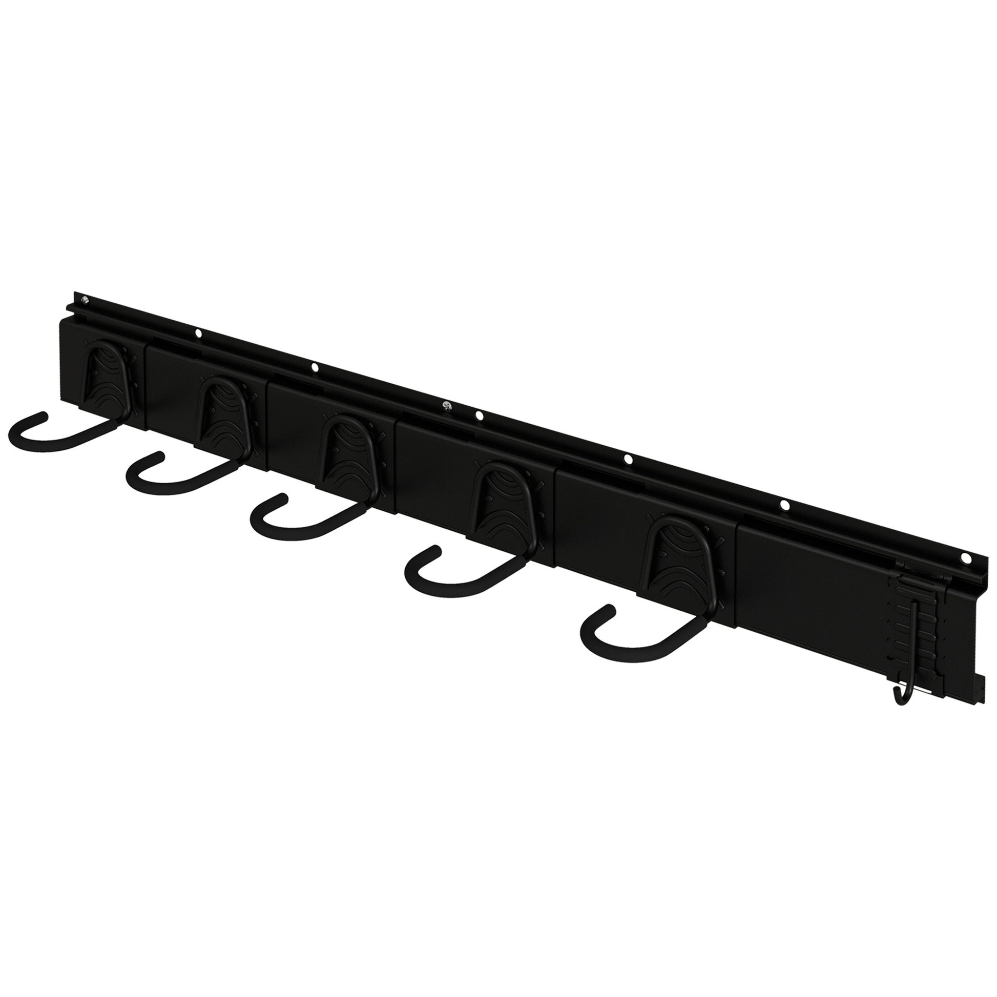 SPORTNOW Wall-Mounted Bike Rack, Bike Storage Rack for 5 Bikes and 3 Helmets, Adjustable Storage Hooks, Bike Rack, 121.5 x 10 cm Black