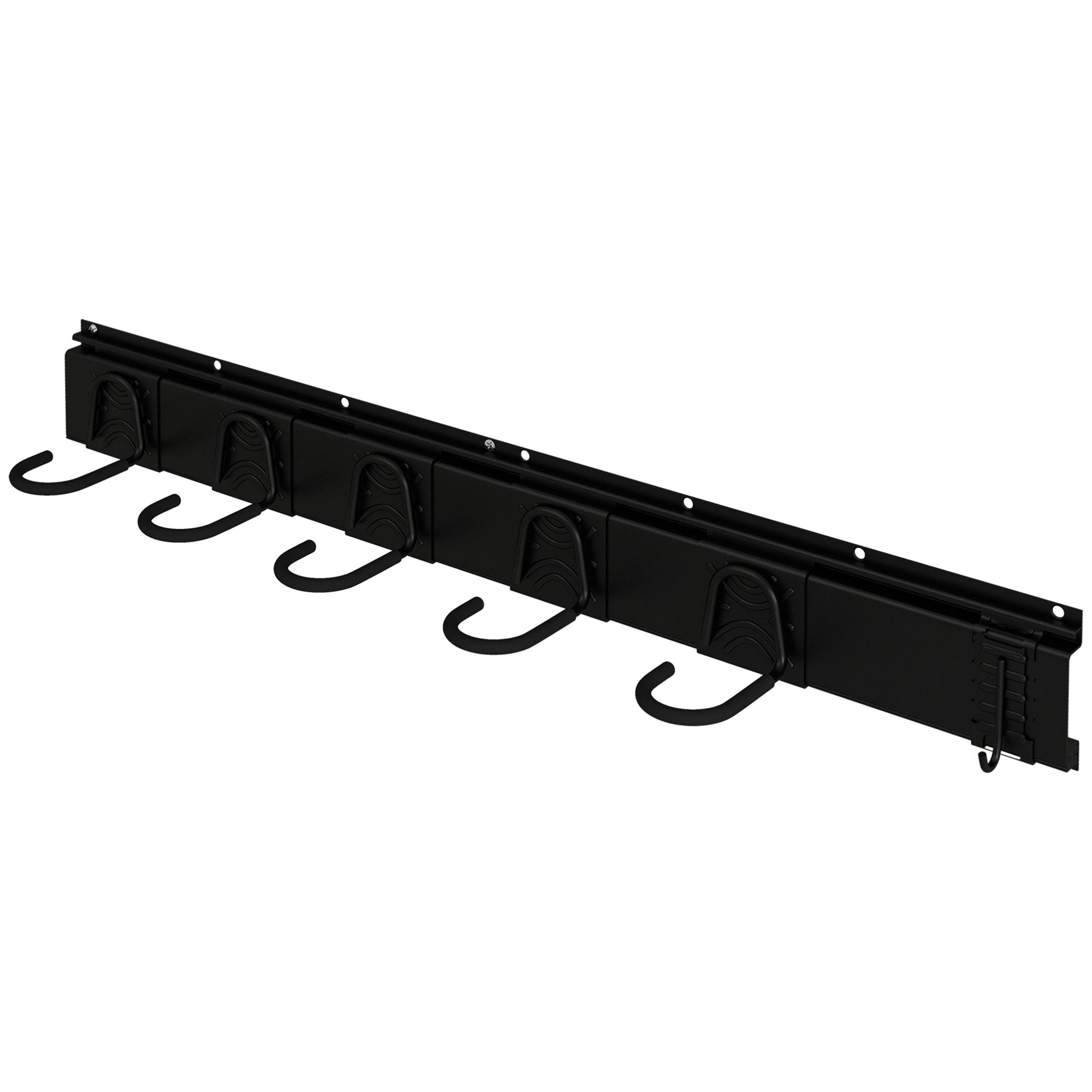 SPORTNOW Wall-Mounted Bike Rack, Bike Storage Rack for 5 Bikes and 3 Helmets, Adjustable Storage Hooks, Bike Rack, 121.5 x 10 cm Black