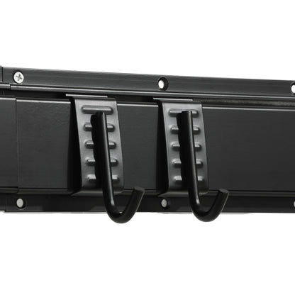 SPORTNOW Wall-Mounted Bike Rack, Bike Storage Rack for 5 Bikes and 3 Helmets, Adjustable Storage Hooks, Bike Rack, 121.5 x 10 cm Black