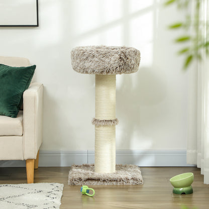 Cat Tree 87 cm High Cat Tower with Bed, Thick Pole, Cat Scratching Post with Sisal Scratching Columns, for Cats Up to 6 kg, Indoor, Brown
