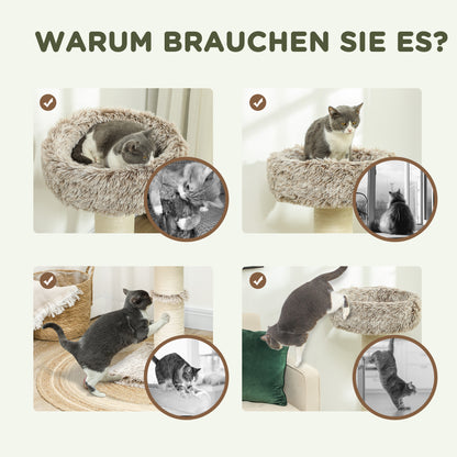 Cat Tree 87 cm High Cat Tower with Bed, Thick Pole, Cat Scratching Post with Sisal Scratching Columns, for Cats Up to 6 kg, Indoor, Brown