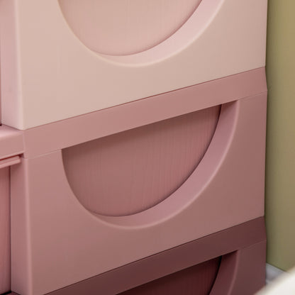 Drawer Cabinet for Kids with Storage Space Storage Boxes Toy Organizer Toy Chest Six Levels for Kids' Room 3-6 Years Children's Furniture Pink 75 x 37 x 56.5 cm