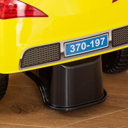 Ride-On Car for Kids with Steering Wheel, Headlights, and Integrated Music, Car for Kids in PP and Metal, 63.5x28x36 cm, Yellow