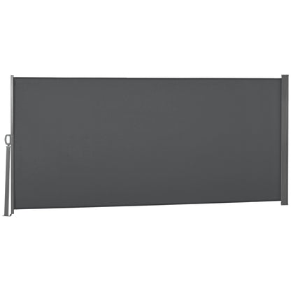 Retractable Side Awning 300x160 cm Roll-up Screen Privacy Screen Waterproof and Anti-UV Protects Privacy for Garden Balcony Terrace Gray