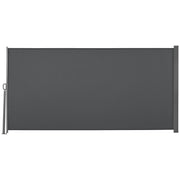 Retractable Side Awning 300x160 cm Roll-up Screen Privacy Screen Waterproof and Anti-UV Protects Privacy for Garden Balcony Terrace Gray