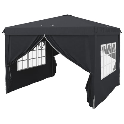 3x3 Pop-up Gazebo for 6-9 People with Adjustable Height, Drainage Holes, and Carrying Bag, Foldable Metal Gazebo with Ropes, Stakes, and Bags, Dark Gray