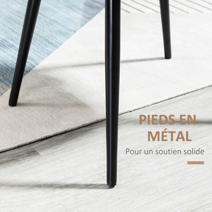 Set of 2 Dining Chairs Scandinavian Kitchen Chair Velvet Upholstered with Tapered Metal Legs, for Living Room, Dining Room, Cream