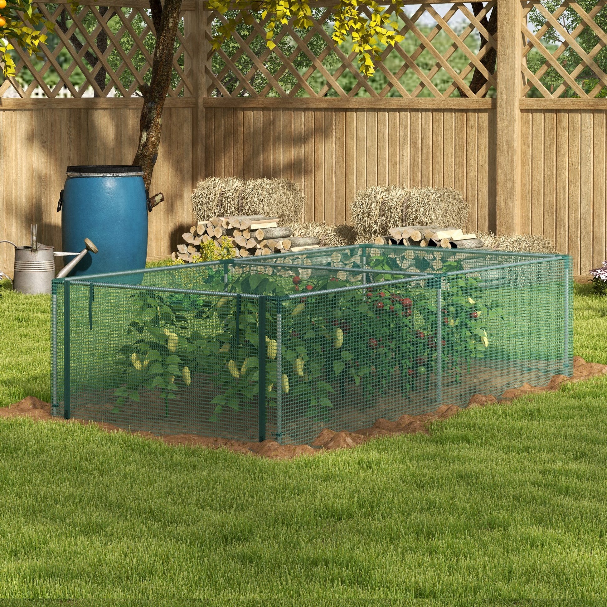 Garden Greenhouse Tomato Plant Net Protection Roll-Up Door HDPE, dim. 125L x 248W x 62.5H cm