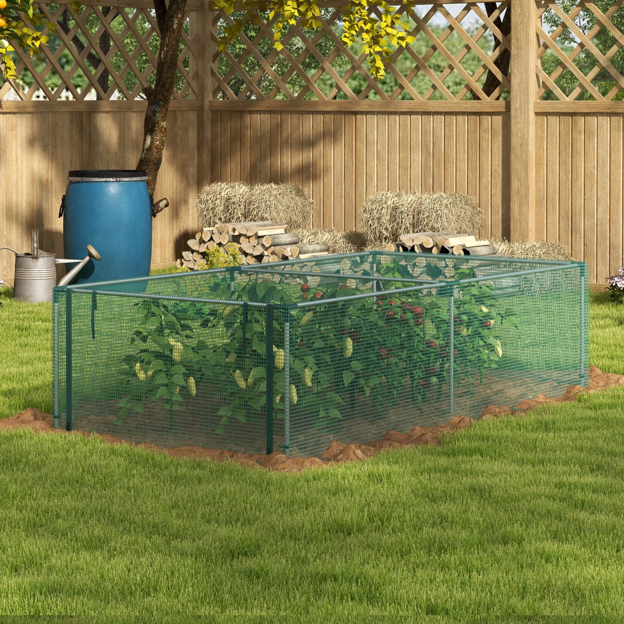 Garden Greenhouse Tomato Plant Net Protection Roll-Up Door HDPE, dim. 125L x 248W x 62.5H cm