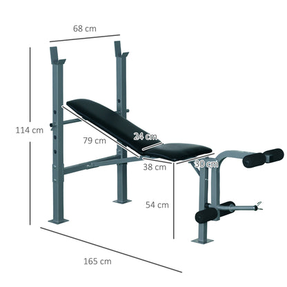 Multifunction Weight Bench Training Bench Power Station Incline Bench Fitness Station Fitness Equipment Steel 165 x 68 x 114 cm