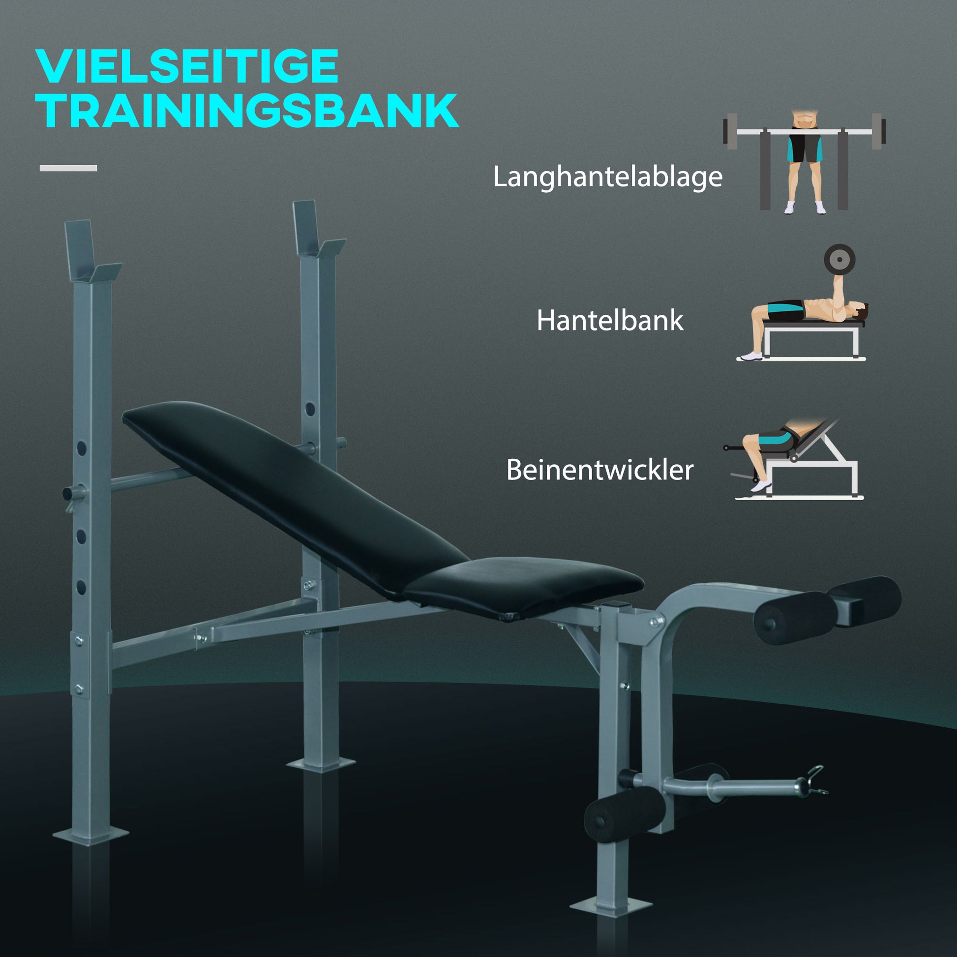 Multifunction Weight Bench Training Bench Power Station Incline Bench Fitness Station Fitness Equipment Steel 165 x 68 x 114 cm