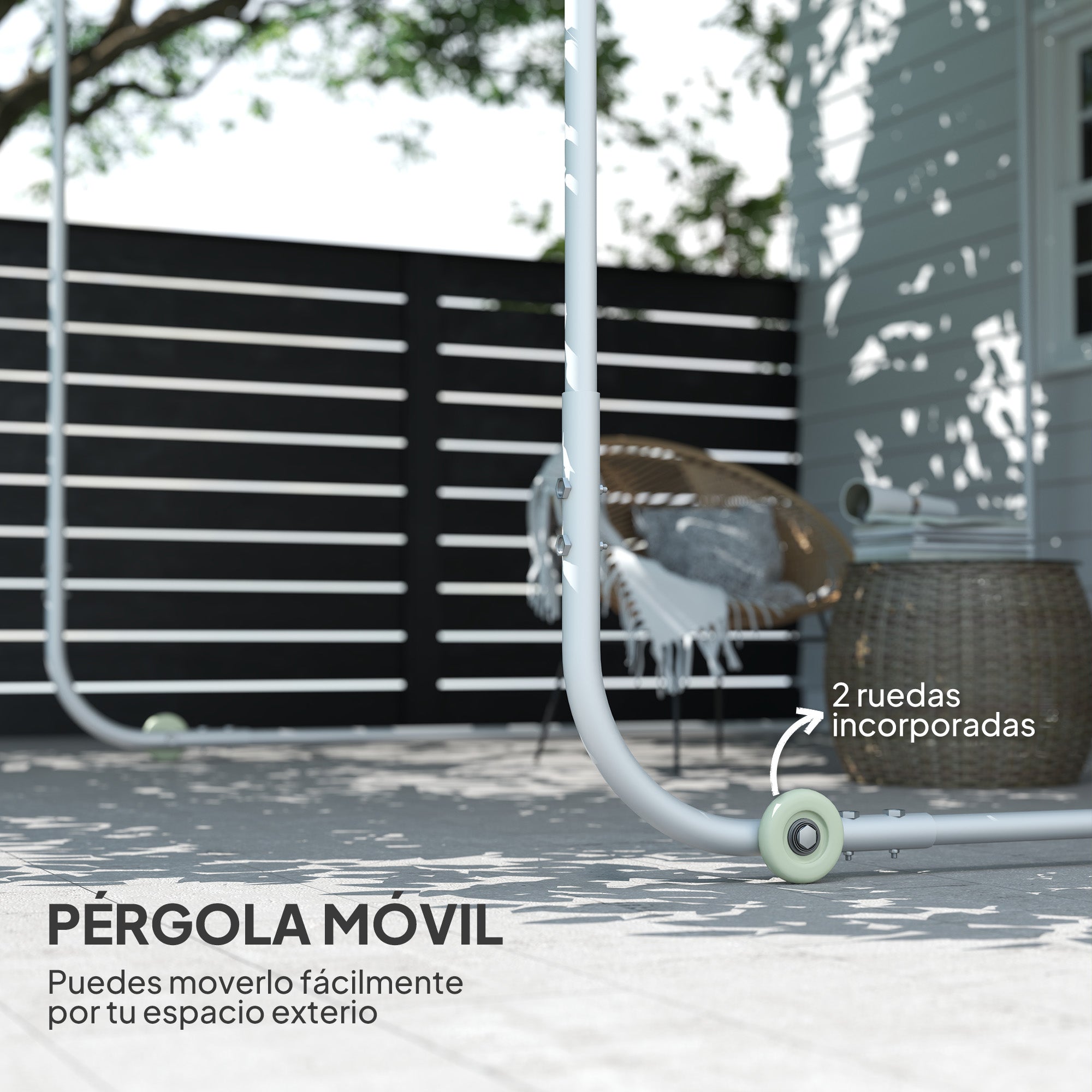 Pergola 3x3m Garden Gazebo with Wheels UV 30+ Protection Waterproof Sandbags and Steel Frame for Patio Terrace Balcony Cream