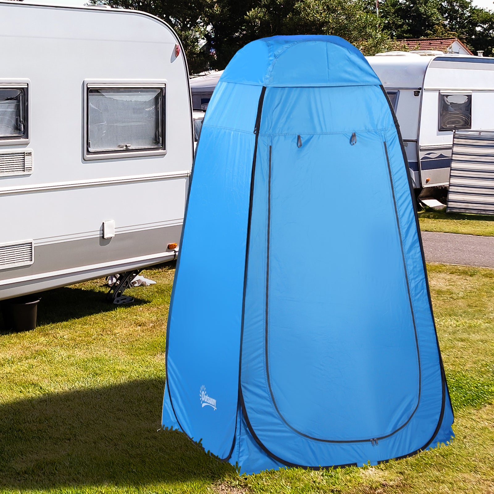 Pop-up Shower Tent, Portable Toilet Tent with Carrying Bag Window Mobile Changing Room WC Tent Privacy Toilet Changing Room Pop-up Camping Beach Storage Tent