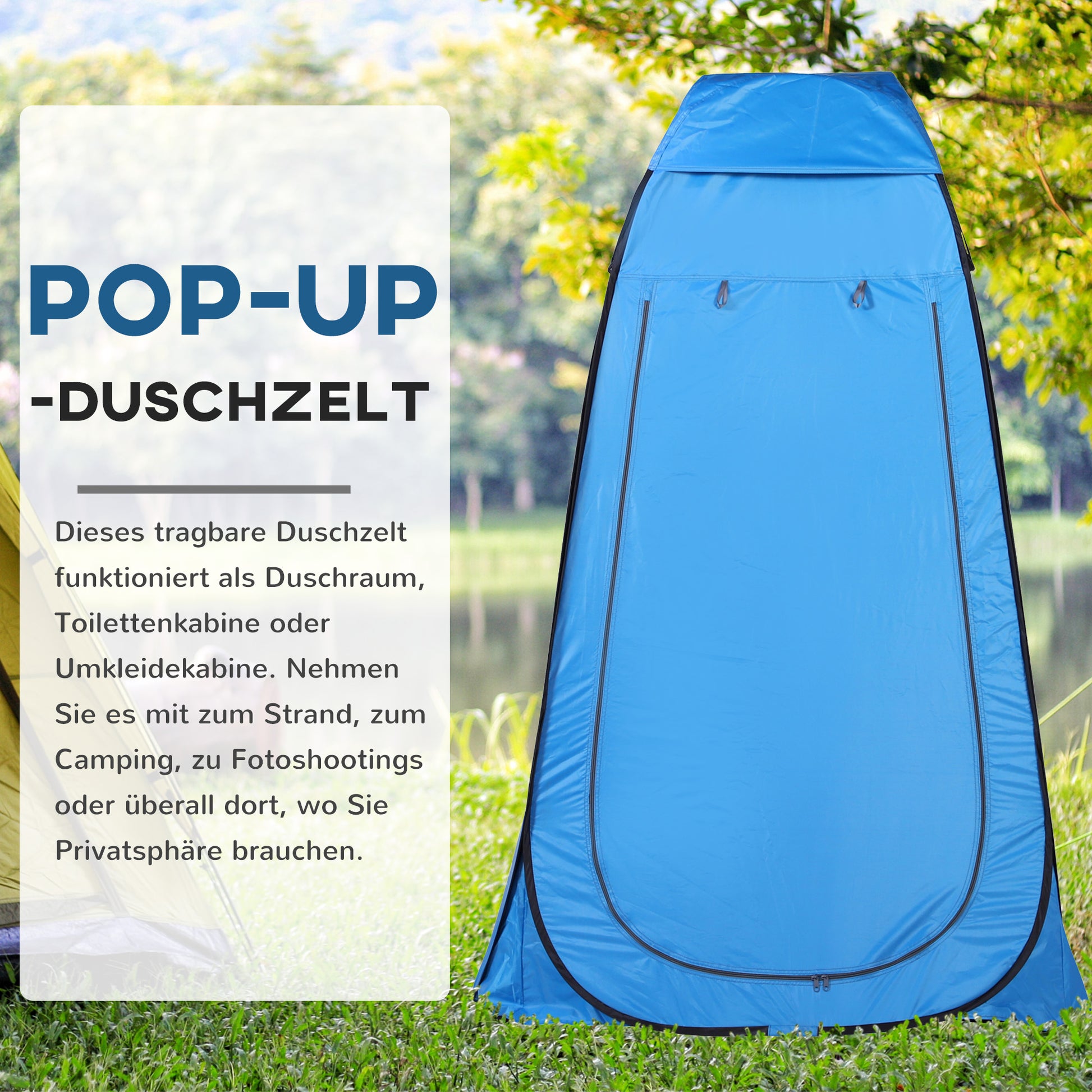 Pop-up Shower Tent, Portable Toilet Tent with Carrying Bag Window Mobile Changing Room WC Tent Privacy Toilet Changing Room Pop-up Camping Beach Storage Tent