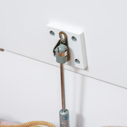 Kids 2-in-1 Wooden Storage Bench with Backrest for Children 3-6 Years Old, 60x30x50 cm, Light Blue