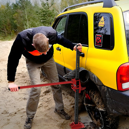 Car Jack Lifting Jack Lifting Height 10-105 cm Max Load 3 tons for Agricultural Maintenance Kit, Hoist, Steel Winch Red