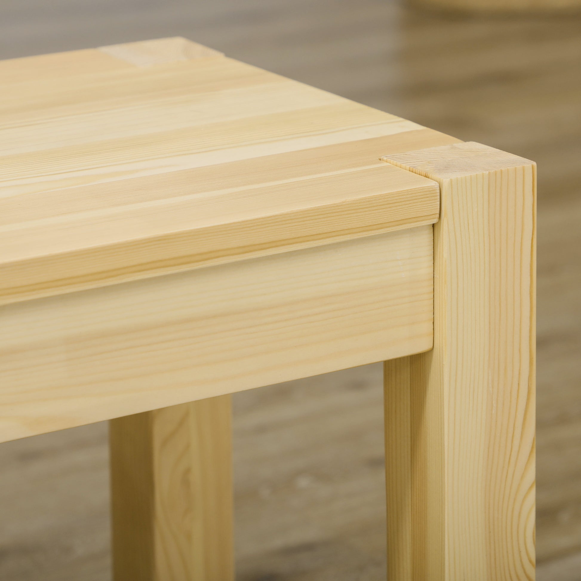 3-Seater Wooden Bench Country Style Kitchen Bench for Living Room, Kitchen, Entrance, Pine Wood, Up to 330 kg Load Capacity, 150 x 33 x 45 cm, Natural