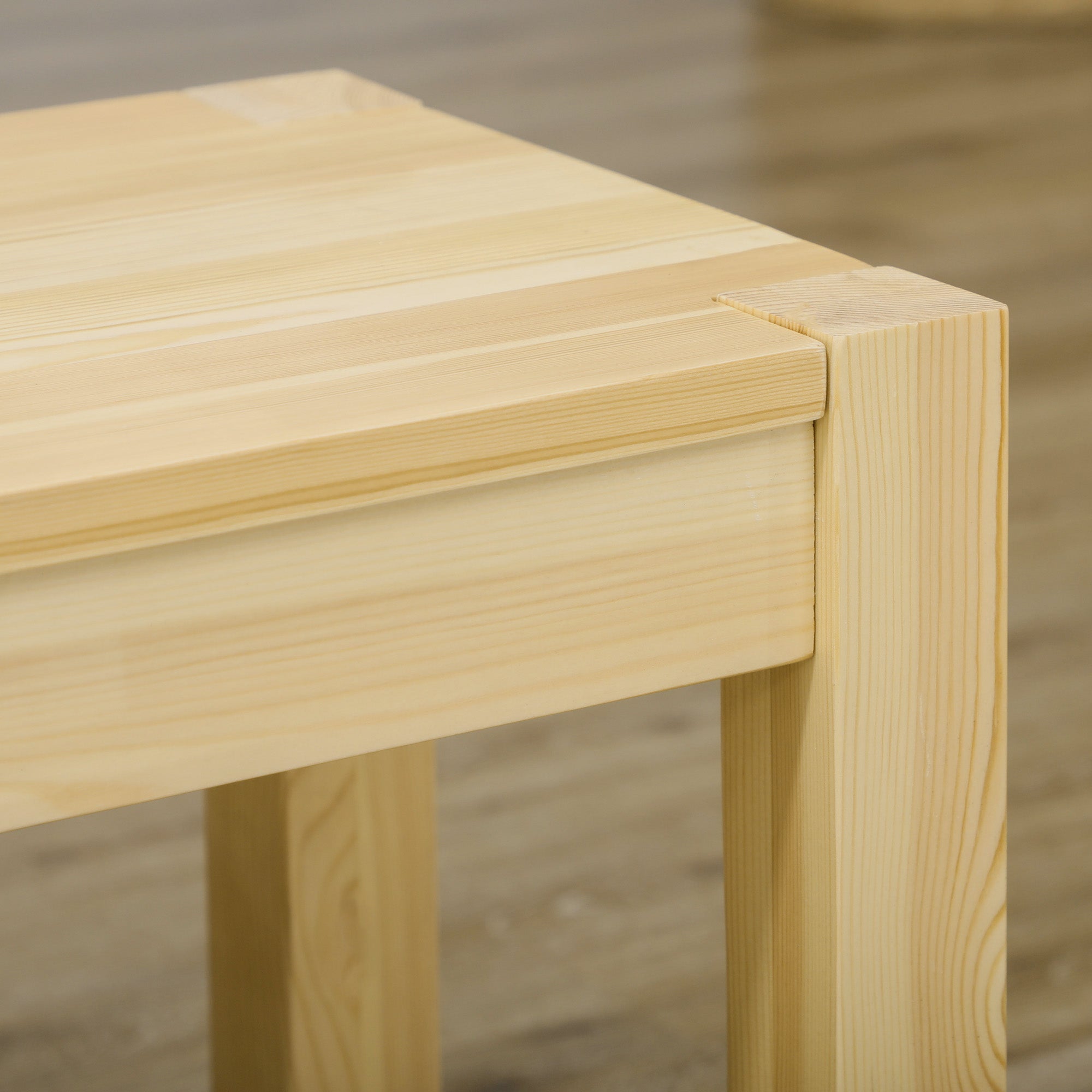 3-Seater Wooden Bench Country Style Kitchen Bench for Living Room, Kitchen, Entrance, Pine Wood, Up to 330 kg Load Capacity, 150 x 33 x 45 cm, Natural