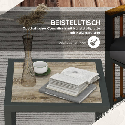 Garden Furniture Set 3 pcs, Bistro Set incl. Coffee Table, 2 Chairs, Garden Seating Group with Cushions, Patio Furniture Balcony Set for Terrace, Gray