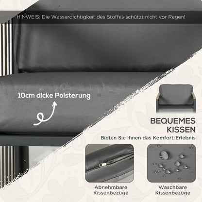 Garden Furniture Set 3 pcs, Bistro Set incl. Coffee Table, 2 Chairs, Garden Seating Group with Cushions, Patio Furniture Balcony Set for Terrace, Gray