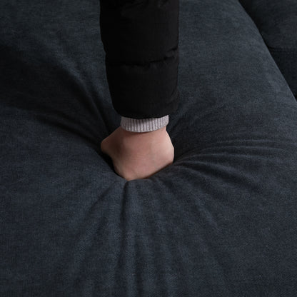 Corner Sofa with Sleeping Function, 3 Seater Sofa and Cushions, L-Shape Couch for Living Room, Bedroom 197 x 139 x 91 cm, Polyester, Dark Gray