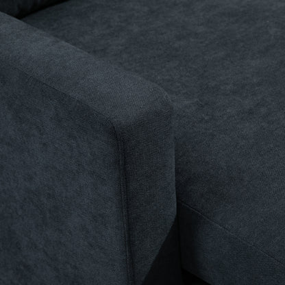 Corner Sofa with Sleeping Function, 3 Seater Sofa and Cushions, L-Shape Couch for Living Room, Bedroom 197 x 139 x 91 cm, Polyester, Dark Gray