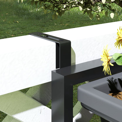 3-Piece Flower Pot Planter with Holes, 56x42 cm Plant Pots, Square Plant Pot, Plastic Flower Pot for Tomatoes and Flowers, Plant Pot for Garden Balcony, Dark Grey