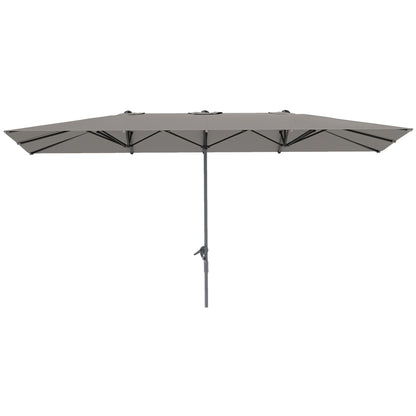 Double Sun Umbrella with Crank 451 x 264 cm, UV Protection 50+ Parasol, Windproof Garden Umbrella Balcony Umbrella Aluminum Market Umbrella Sun Protection for Balcony Terrace Garden Dark Gray