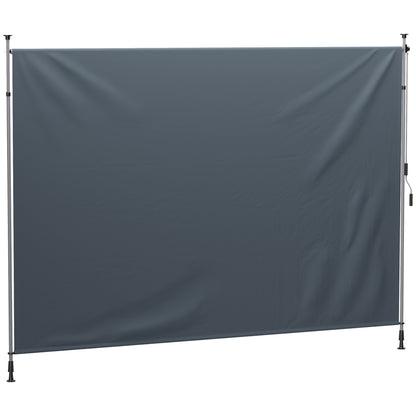 Clamp Awning with Hand Crank, Adjustable Height, Retractable Arm Awning, Awning without Drilling, UV Resistant, including Wall Mount, Sun Awning 350 cm wide for Terrace Balcony, Dark Gray