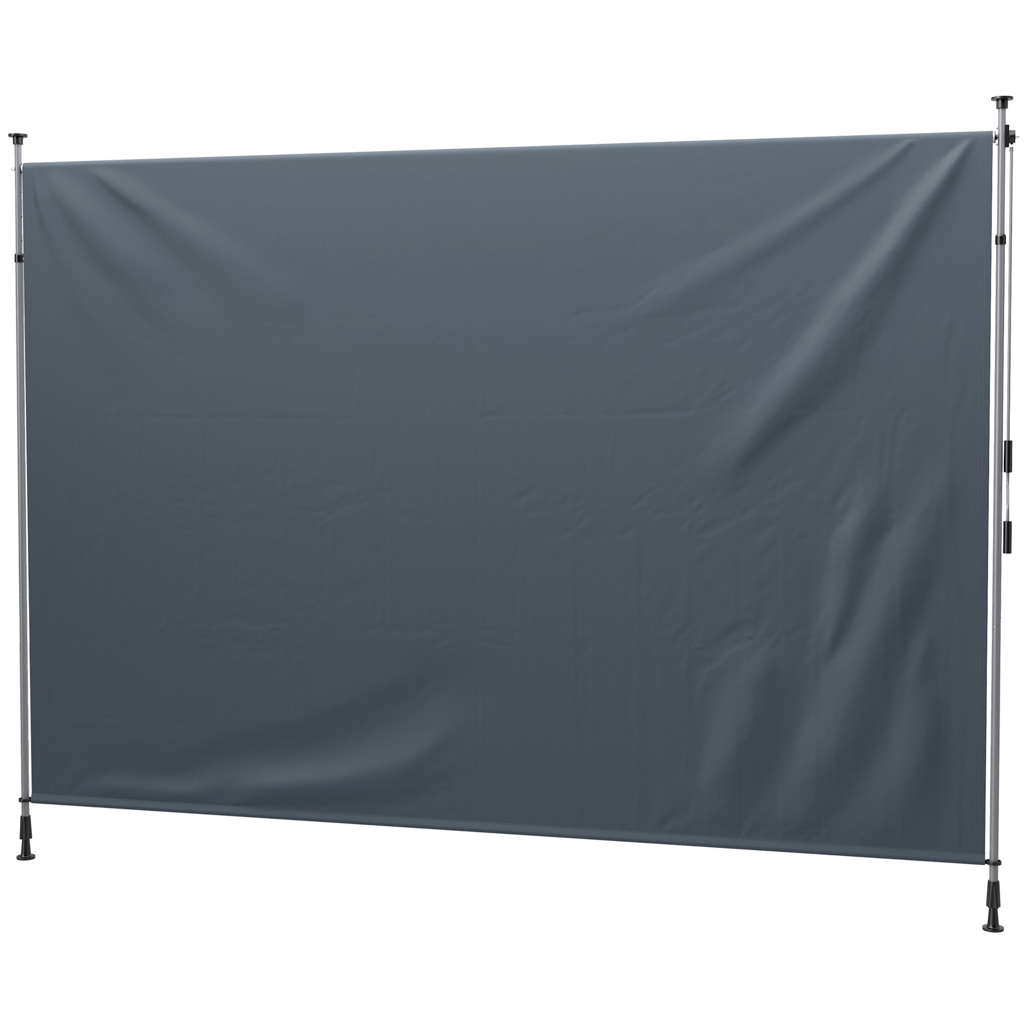 Clamp Awning with Hand Crank, Adjustable Height, Retractable Arm Awning, Awning without Drilling, UV Resistant, including Wall Mount, Sun Awning 350 cm wide for Terrace Balcony, Dark Gray