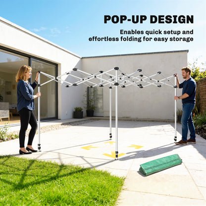 Foldable Pop-Up Greenhouse, 295×200×270 cm (PE Polytunnel) with Gable Roof, Roll-Up Zip Doors & Mesh Windows, Sturdy Metal Frame — Green