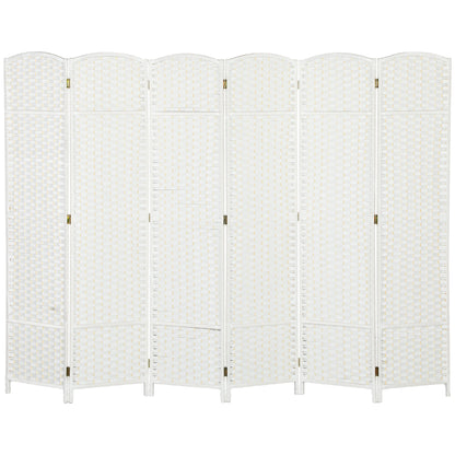 6-Panel Room Divider 240x170 cm Folding Room Separator for Living Room Bedroom Office White