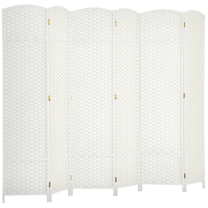 6-Panel Room Divider 240x170 cm Folding Room Separator for Living Room Bedroom Office White