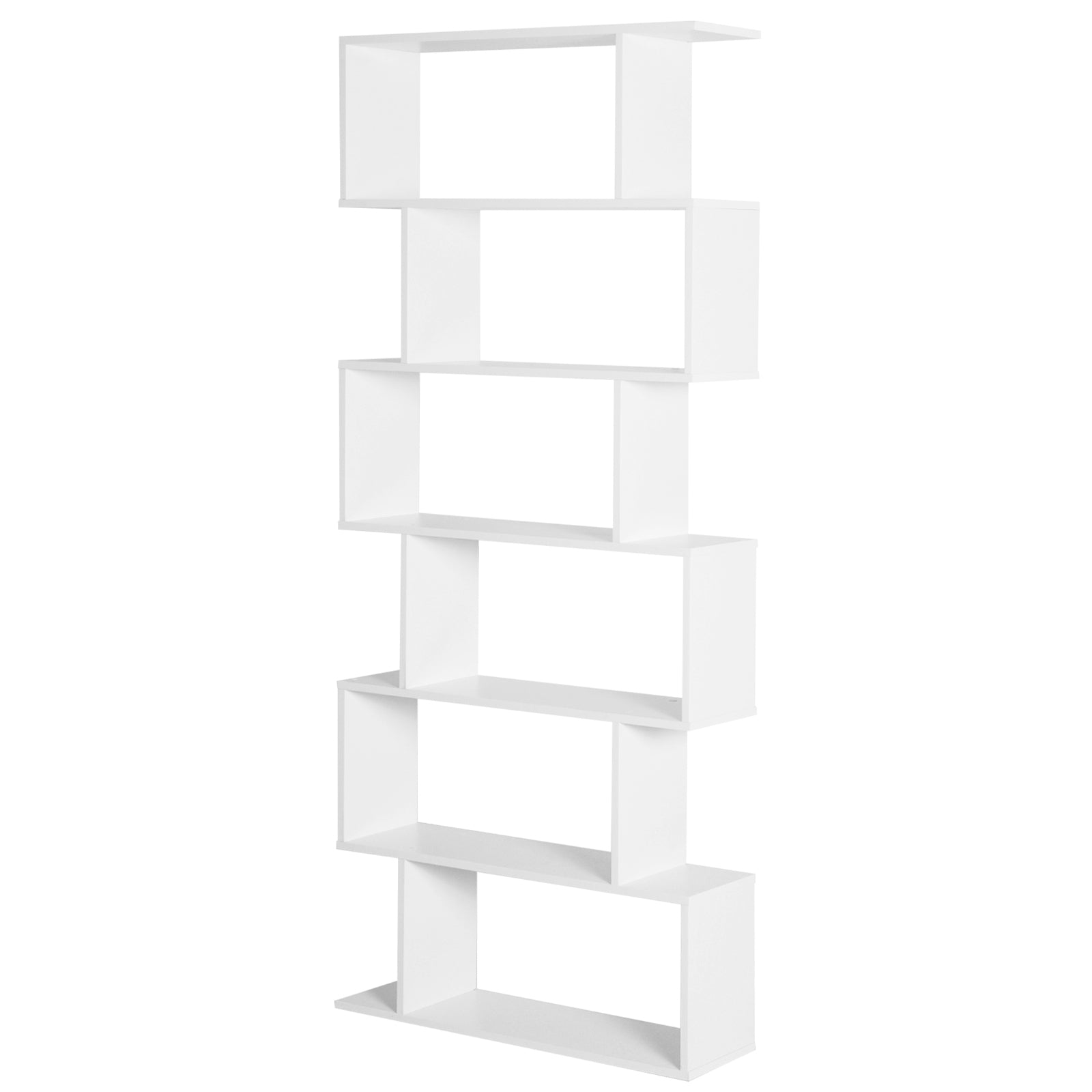 Modern Bookshelf with 6 Shelves for Dining Room Living Room Study 80x23x192 cm White