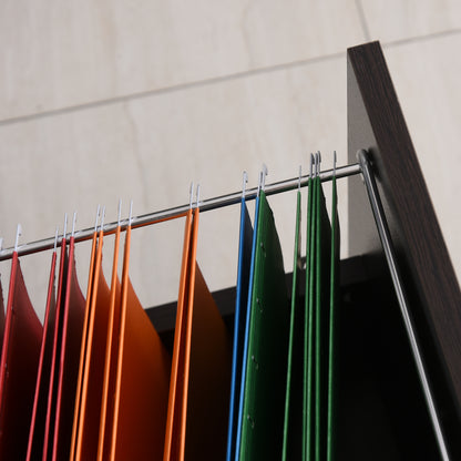 Mobile Filing Cabinet for A4 Files with Wheels Hanging File Cabinet with 2 Drawers and Lock 40x45x55.6 cm Wengué