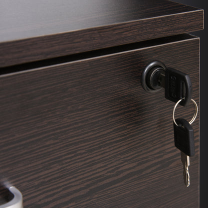 Mobile Filing Cabinet for A4 Files with Wheels Hanging File Cabinet with 2 Drawers and Lock 40x45x55.6 cm Wengué