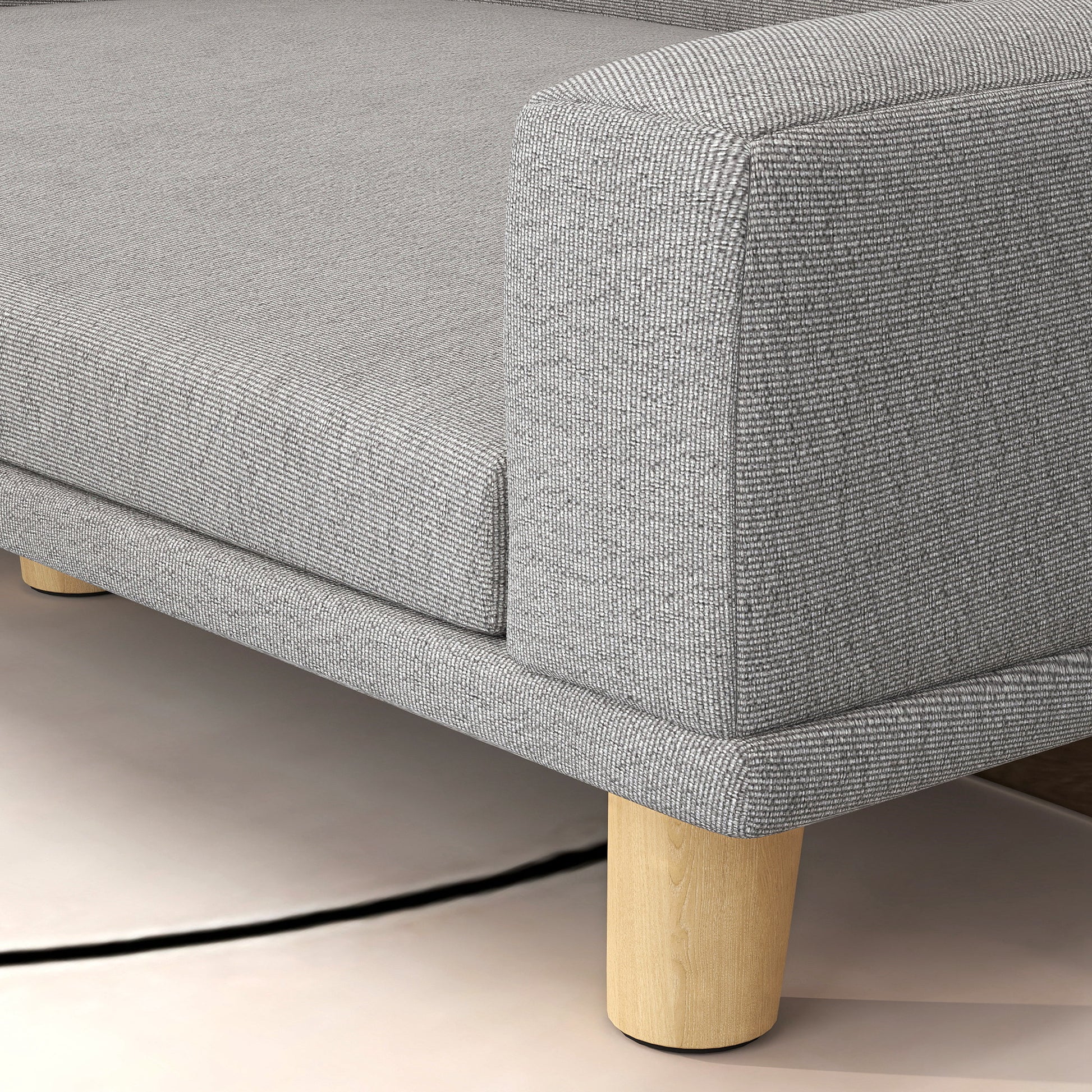 Dog Sofa, Dog Bed, Dog Couch with Elevated Design, Pet Sofa with Cushion, Dog Armchair with Wooden Legs, Cat Sofa for Large Dogs, 98 x 67 x 25 cm, Gray