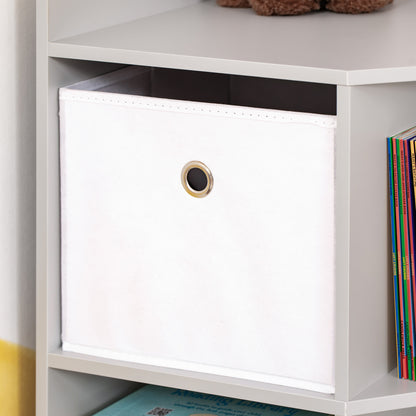 Children's Shelf Corner Shelf with 3 Storage Boxes Children's Room Toy Shelf for 3-12 Year Olds Gray 57.4 x 57.4 x 94 cm