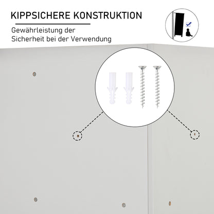Children's Shelf Corner Shelf with 3 Storage Boxes Children's Room Toy Shelf for 3-12 Year Olds Gray 57.4 x 57.4 x 94 cm