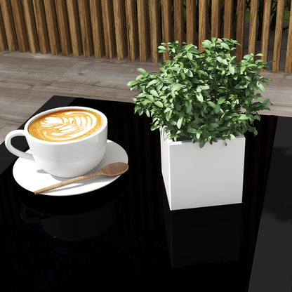 5-Piece Garden Lounge Set with Table and 2-Seater Chair with 2 Armchairs, 2 Footrests, and 1 Table, Black Metal, Gray Mesh Seat