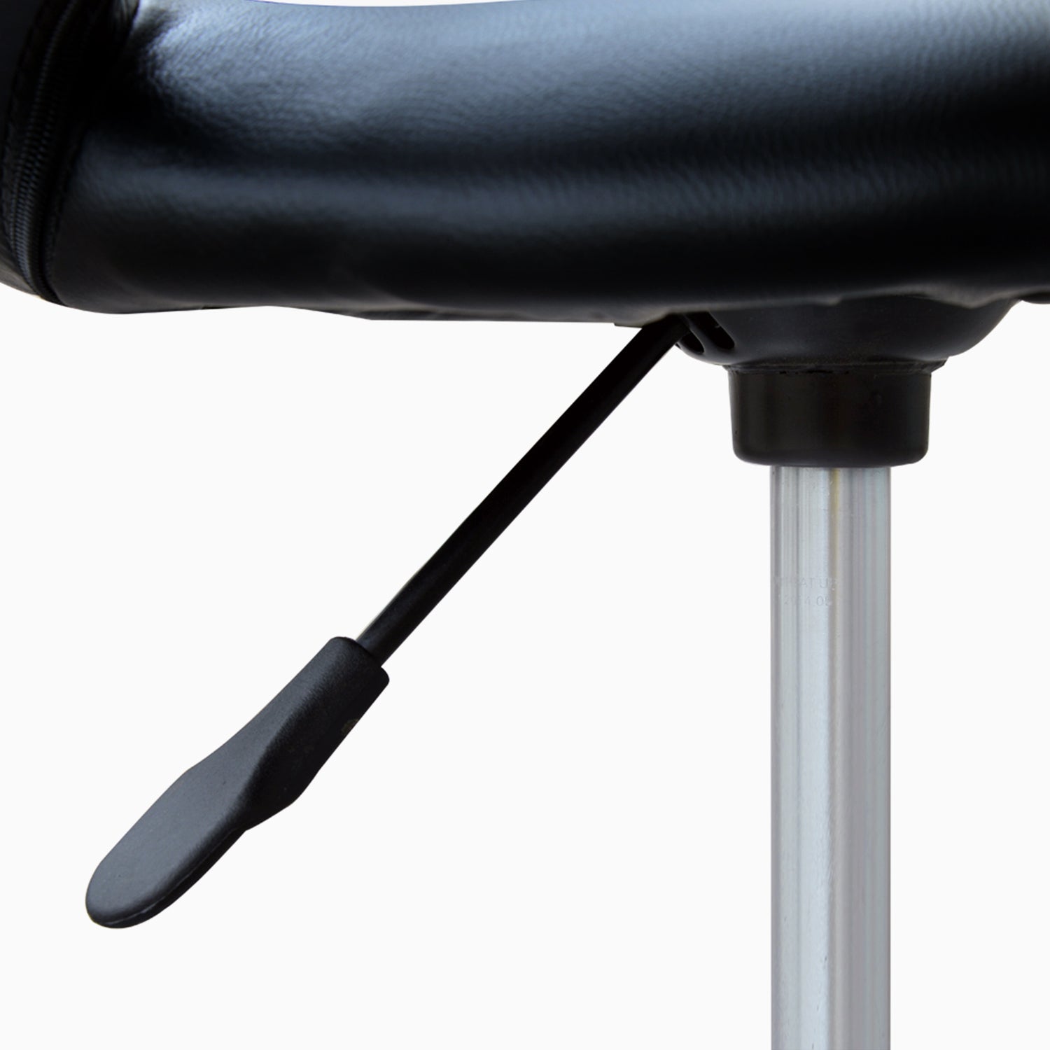 Rolling Stool Work Stool Swivel Stool Office Chair Adjustable Height, PU+Metal, Black, 50 x 54 x (66-78) cm
